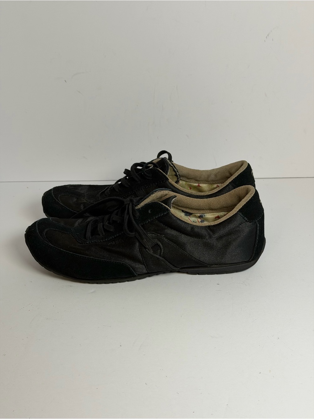 Diesel Vintage Y2K Kyvella Low-Profile Lifestyle Black Satin Sneakers Size 8